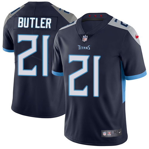 Nike Titans #21 Malcolm Butler Navy Blue Alternate Youth Stitched NFL Vapor Untouchable Limited Jersey - Click Image to Close